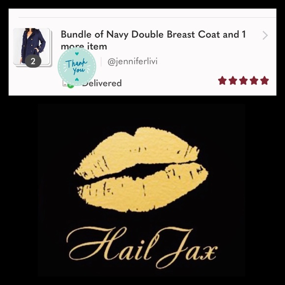 Navy Double Breast Pea Coat - Picture 2 of 4